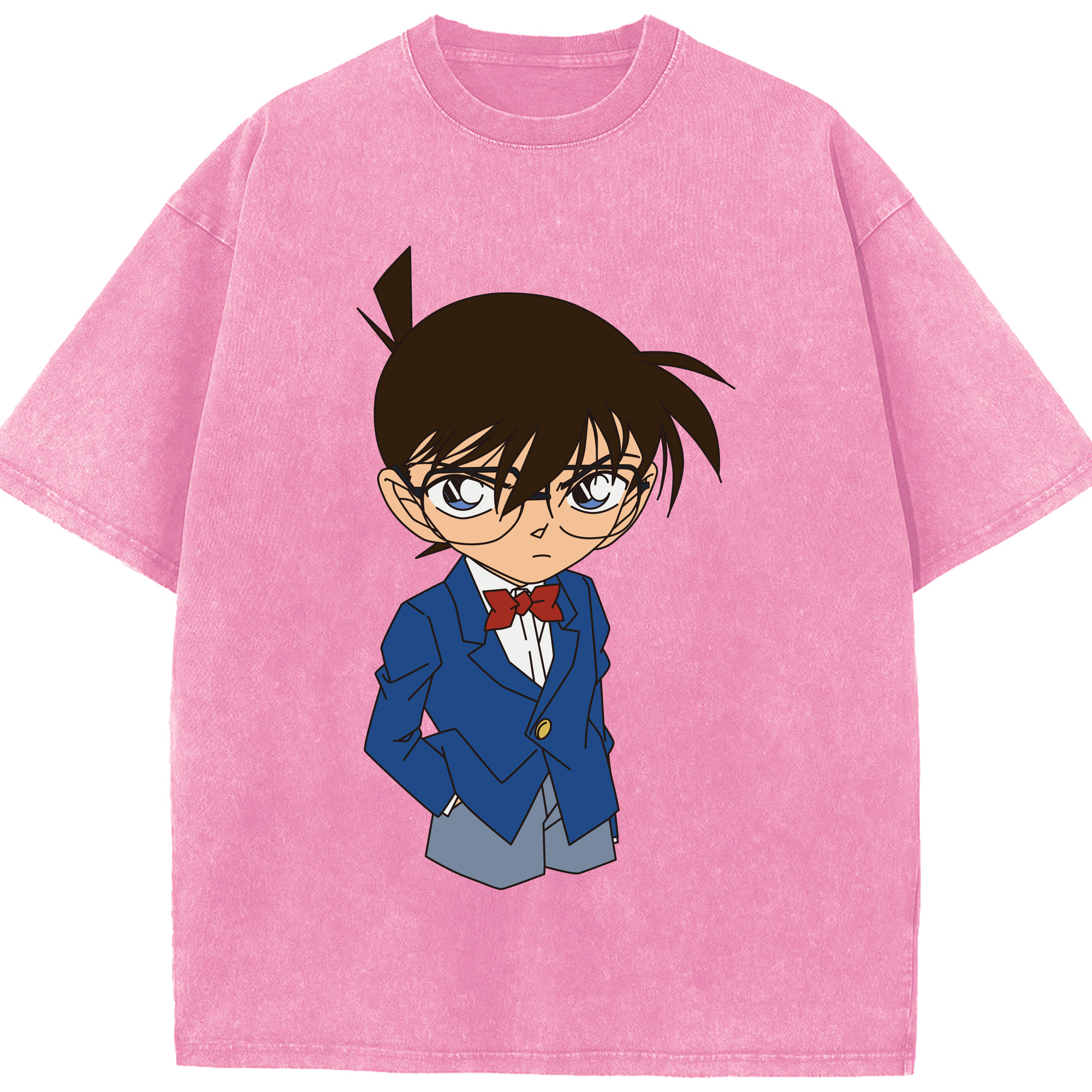 （画像用） 名探偵コナン 江戸川 コナン Detective Conan Conan Edogawa 綿100% ヴィンテージ風 半袖Tシャツ（フロントプリント）